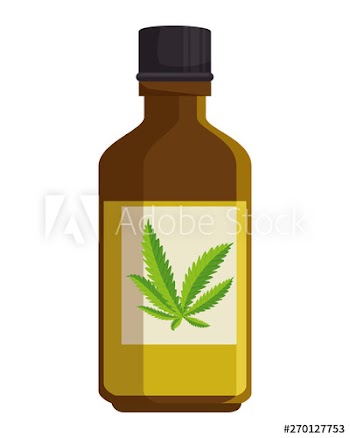 bottle with cannabis extract product