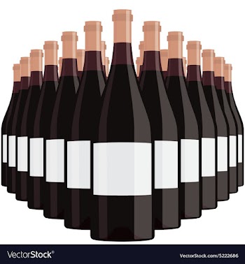 Bottles of wine with blank label isolated in white vector image