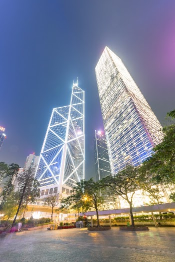 Bottom-view of High-rise Buildings