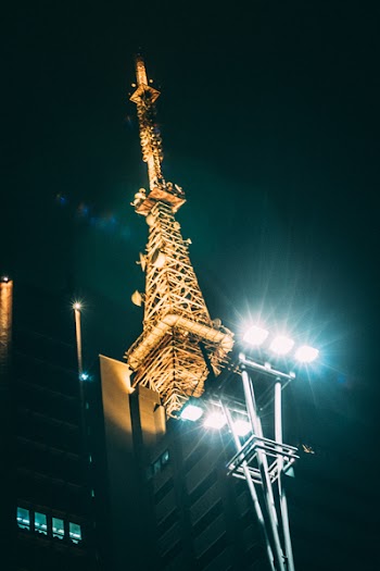 Bottom-view of Signal Tower during Nighttime