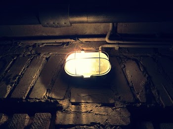 Bottom View of Yellow Mine Lamp