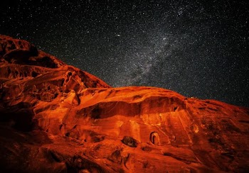 boulders with view of milky way