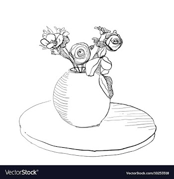 Bouquet flowers in vase vector image