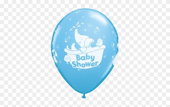 Bouquet Of 5 Latex Baby Shower Elephant Pale Blue Balloon - Baby Shower Balloons Transparent