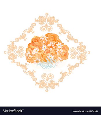 Bouquet-of-tea-roses vector image