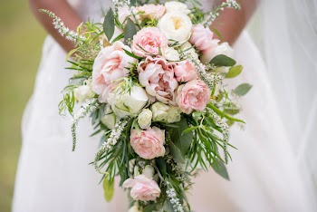 Bouquet of White and Pink Peony Flower