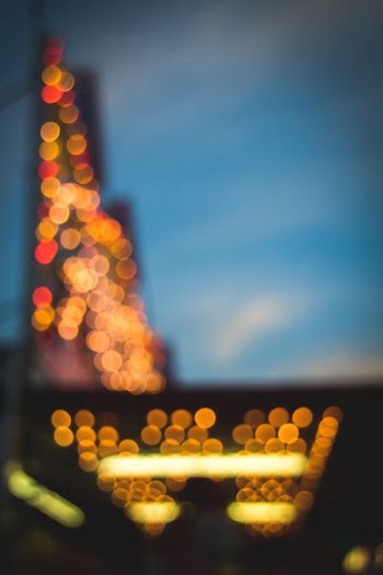 Bouquet photography of building with lights