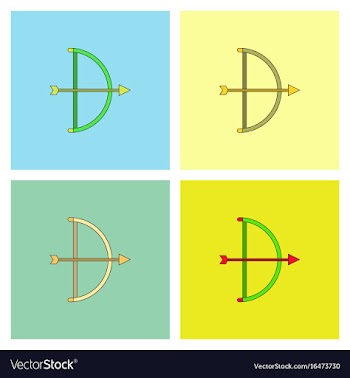 Bow and arrow icon in flat style collection vector image