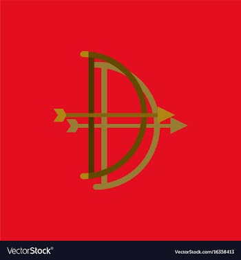 Bow and arrow icon in flat style in sticker style vector image