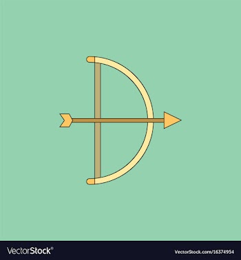 Bow and arrow icon in flat style vector image