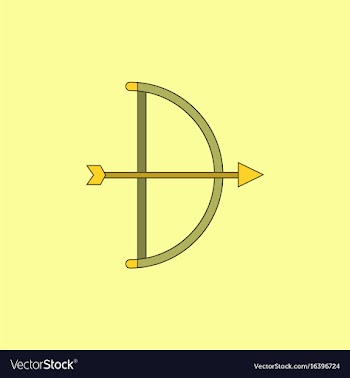 Bow and arrow icon in flat style vector image