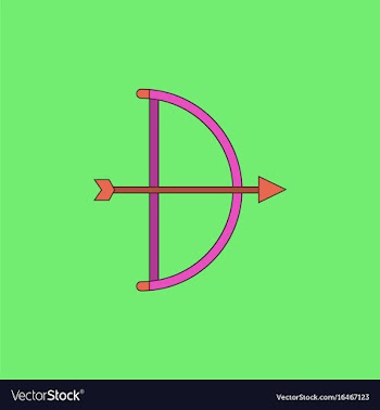 Bow and arrow icon in flat style vector image