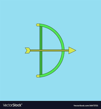 Bow and arrow icon in flat style vector image