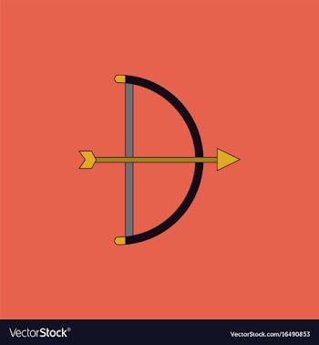 Bow and arrow icon in flat style vector image