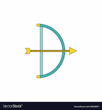 Bow and arrow icon in flat style vector image