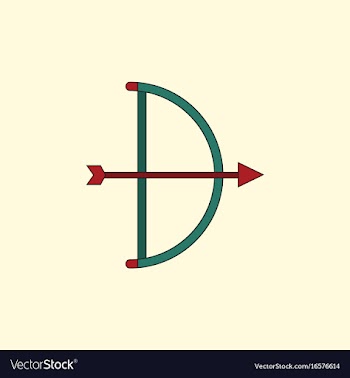 Bow and arrow icon in flat style vector image