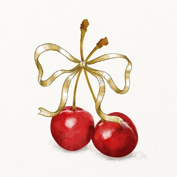 Bow cherry clipart, watercolor fruit | Free Photo Illustration - rawpixel