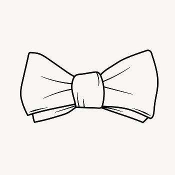 Bow doodle clipart, cute black | Free PSD Illustration - rawpixel