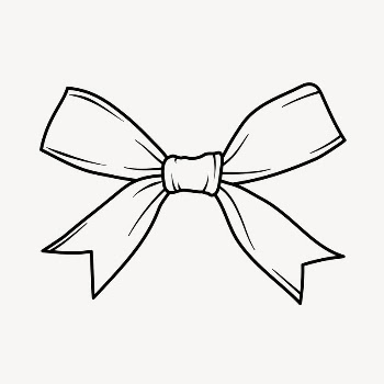Bow doodle clipart, cute black | Free PSD Illustration - rawpixel