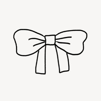 Bow doodle clipart, cute simple | Free PSD - rawpixel