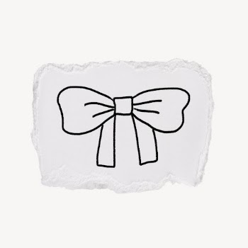 Bow doodle clipart, ripped paper | Free PSD - rawpixel
