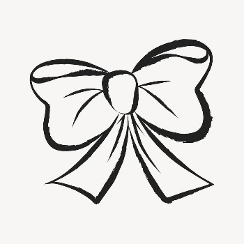 Bow sticker, cute doodle in black | Free Vector Illustration - rawpixel