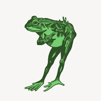Bowing green frog clipart, animal | Free Vector - rawpixel