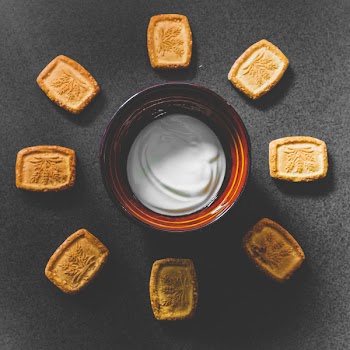 Bowl of Cream and Biscuits