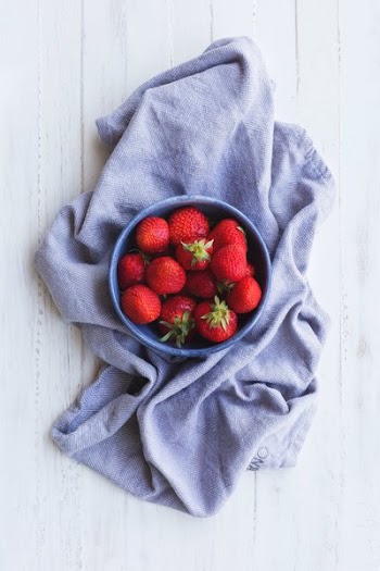 Bowl Of Fresh Picked Strawberries