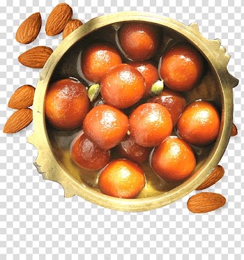 Bowl of fruits, Gulab jamun Rasgulla Indian cuisine Jalebi Rava idli, java plum transparent background PNG clipart