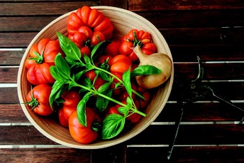 Bowl of Tomato, Onion and Basil