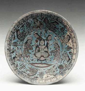 Bowl, polychromed. King seated on a throne | Free Photo - rawpixel