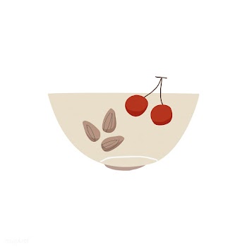 Bowl with almonds and cherries healthy ingred.. | Free stock vector - 516566