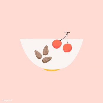 Bowl with almonds and cherries healthy ingred.. | Free stock vector - 516581