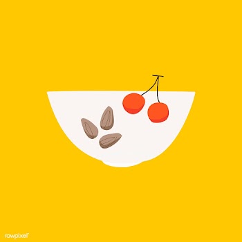 Bowl with almonds and cherries healthy ingred.. | Free stock vector - 516618
