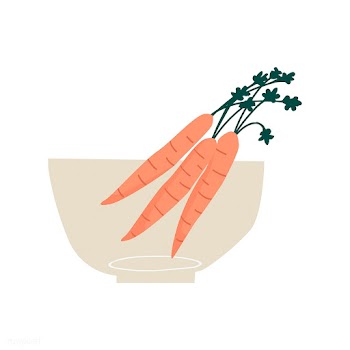 Bowl with carrots healthy ingredient vector | Free stock vector - 516609