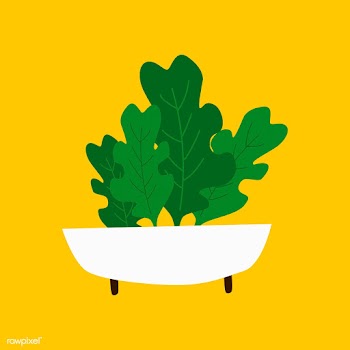 Bowl with organic greens healthy food vector | Free stock vector - 516564