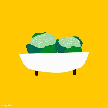Bowl with organic greens healthy food vector | Free stock vector - 516629