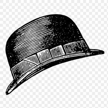 Bowler hat png clipart vintage | Free PNG Illustration - rawpixel