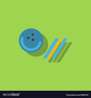 Bowling ball icon in sticker style stock vector image