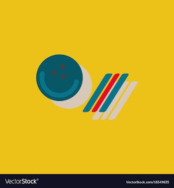 Bowling ball icon in sticker style stock vector image
