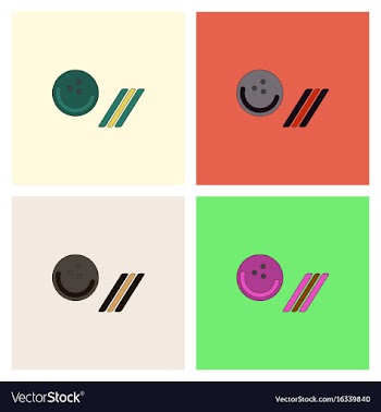 Bowling ball icon stock collection vector image