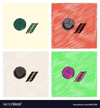 Bowling ball icon stock in hatching style vector image
