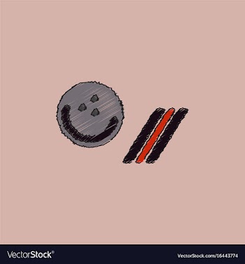Bowling ball icon stock in hatching style vector image