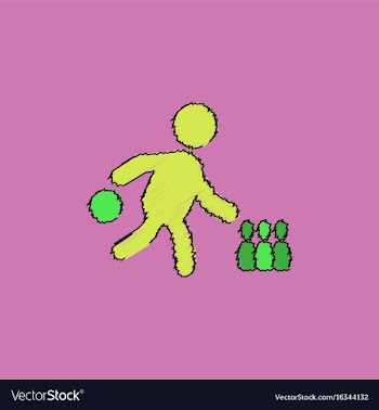 Bowling game pin ball design flat stock in vector image