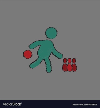 Bowling game pin ball design flat stock in vector image