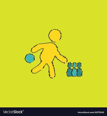 Bowling game pin ball design flat stock in vector image