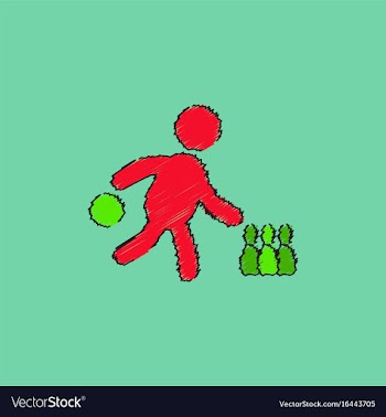 Bowling game pin ball design flat stock in vector image