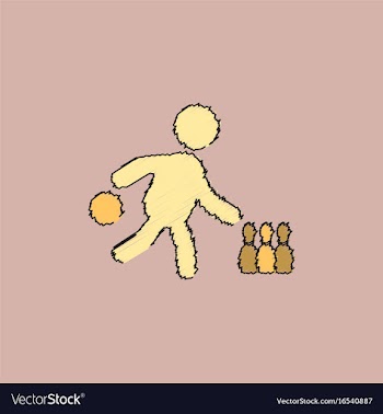 Bowling game pin ball design flat stock in vector image