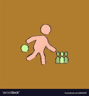 Bowling game pin ball design flat stock in vector image